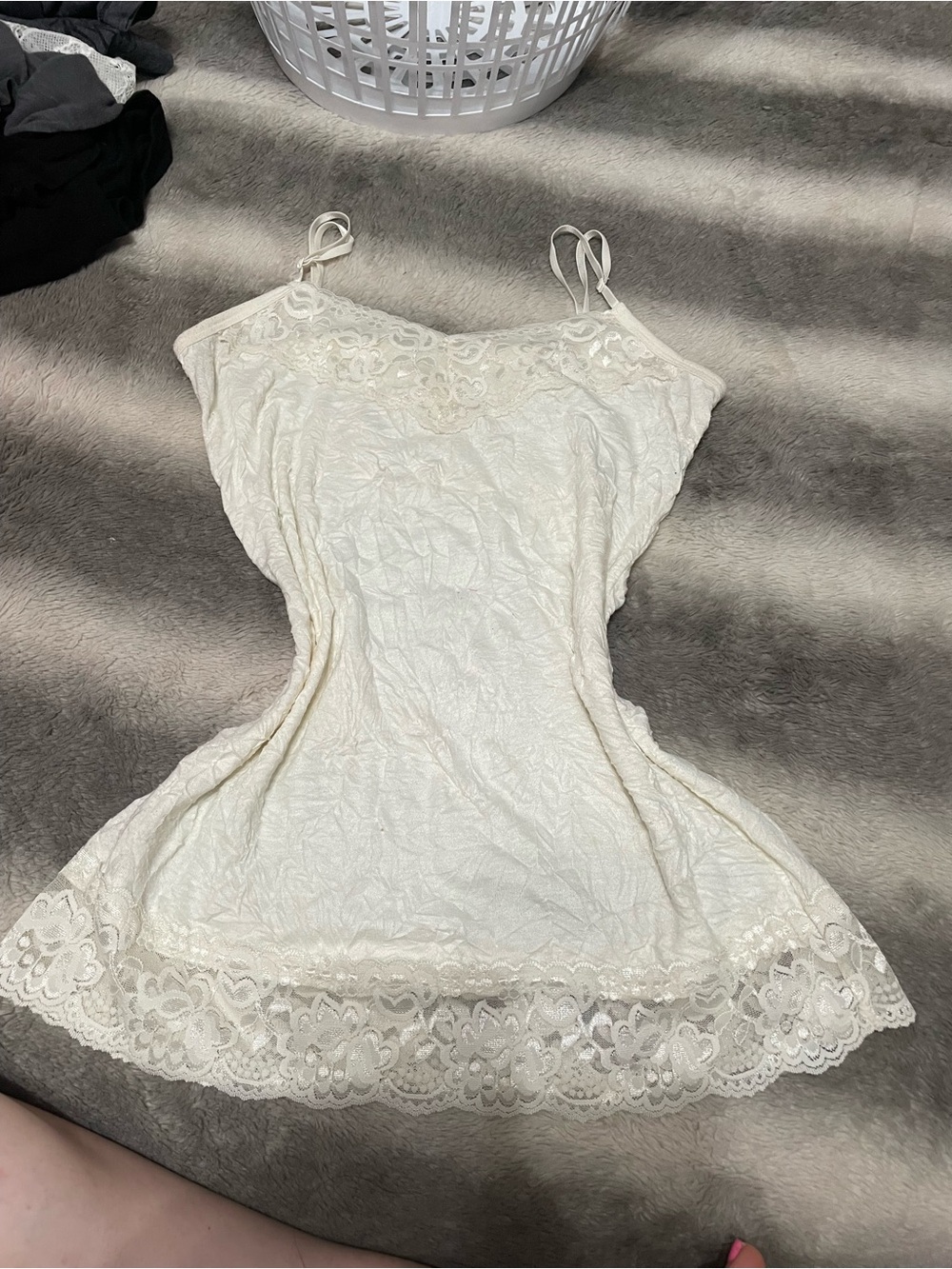 Maurices Cream Lace Trim Slip Camisole